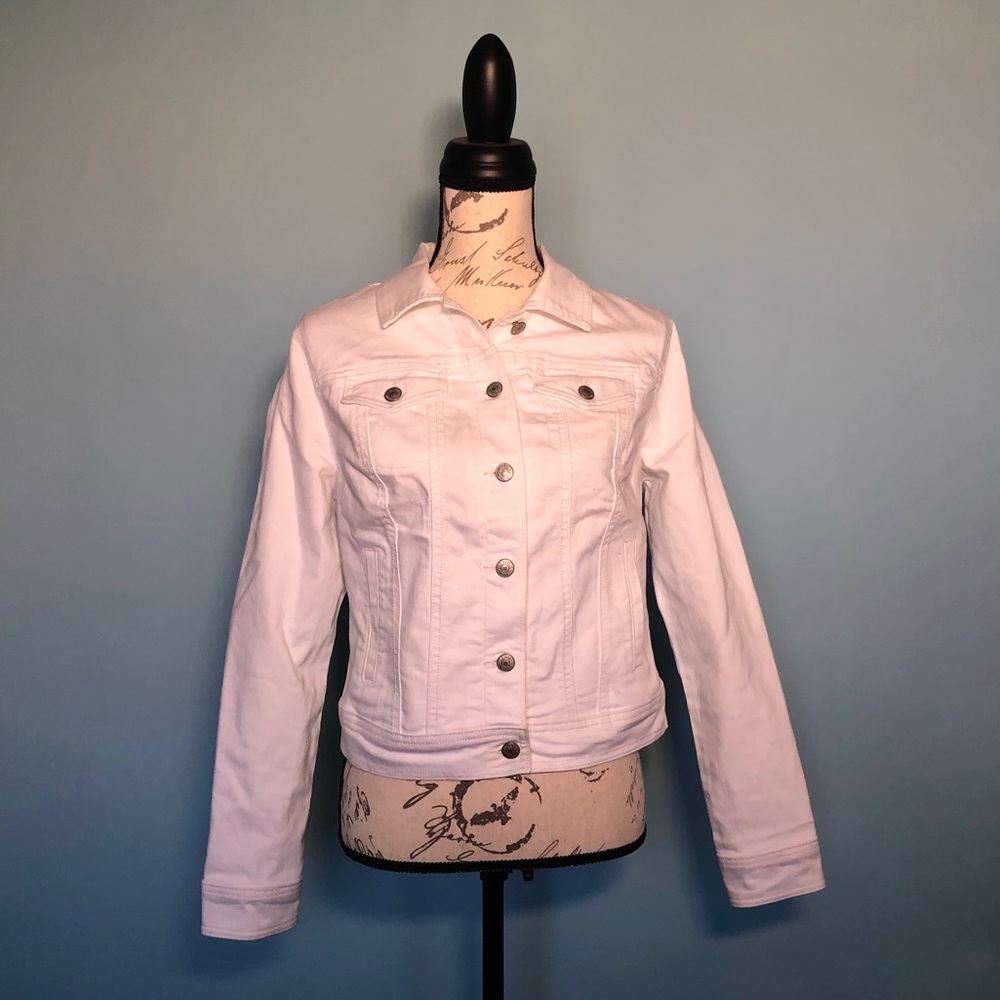 Old Navy White Denim Jacket EUC
